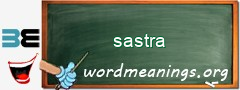WordMeaning blackboard for sastra